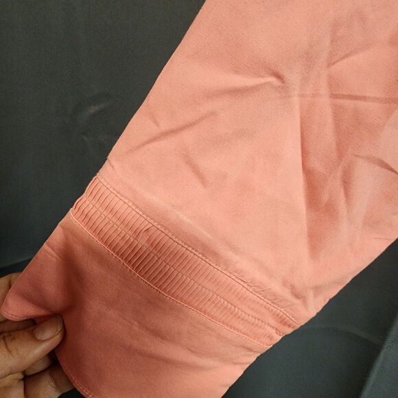 Ann Taylor LOFT Long Sleeve Button Up Shirt Womens Size 14 Pink/Orange - Picture 3 of 7